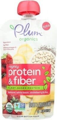 Plum Organics Mighty Protein & Fiber Ban,WBn, Strw,Ch 4oz Pouch