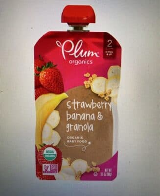 Plum Organics Stage 2 Org Strawberry, Banana & Grnla 3.5oz Pouch