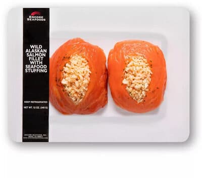 WILD ALASKAN SALMON FILLET WITH SEAFOOD STUFFING, SEAFOOD STUFFING