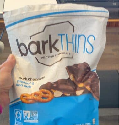 PRETZEL & SEA SALT DARK CHOCOLATE SNACKING CHOCOLATE, PRETZEL & SEA SALT DARK CHOCOLATE