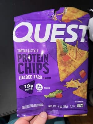 Tortilla Style Protein Chips Loaded Taco Flavored
