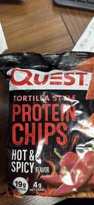 Tortilla Style Protein Chips Hot & Spicy Flavored